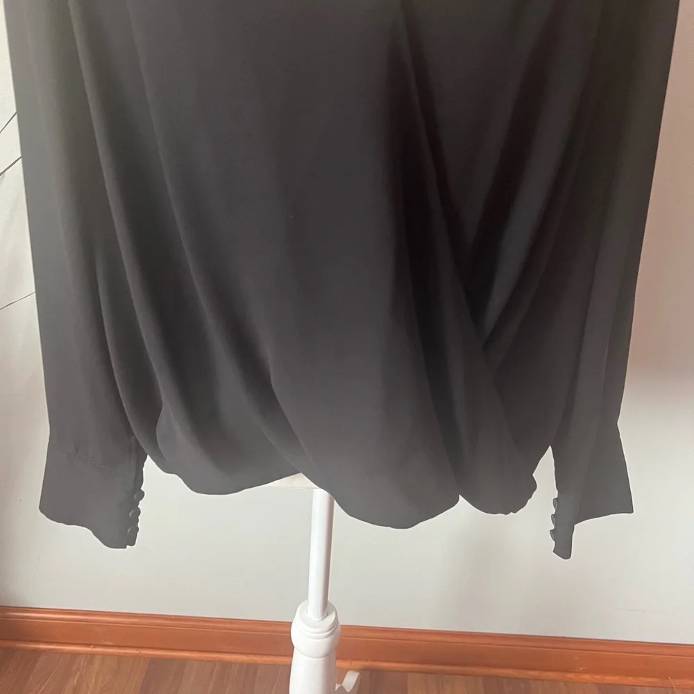 Chelsea28 Black Wrap Blouse - Picture 5 of 8